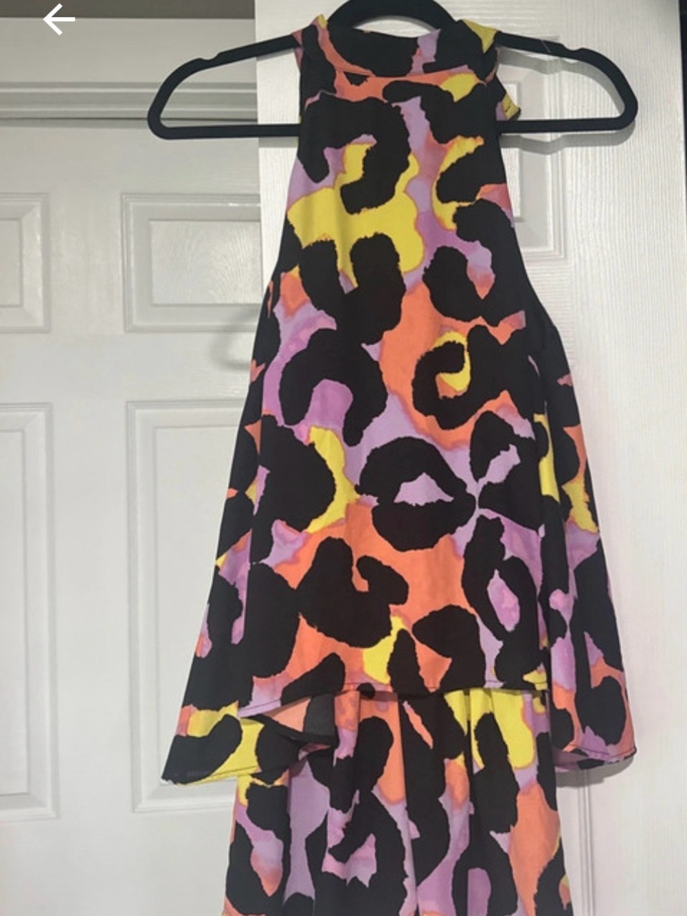 Judith March Multicolor High-Low Skirt — Black, Purple, Orange, Yellow